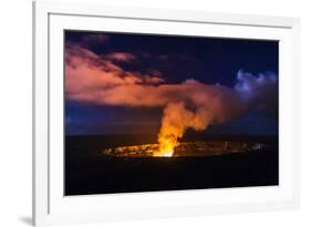 Lava Steam Vent Glowing at Night in Halemaumau Crater, Hawaii Volcanoes National Park, Hawaii, Usa-Russ Bishop-Framed Photographic Print