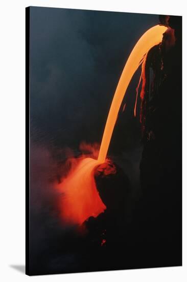 Lava Tube Pouring into the Ocean-J.D. Griggs-Stretched Canvas