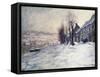 Lavacourt Under Snow-Claude Monet-Framed Stretched Canvas