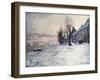 Lavacourt Under Snow-Claude Monet-Framed Giclee Print