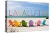 Lavallette, New Jersey - Colorful Chairs-Lantern Press-Stretched Canvas