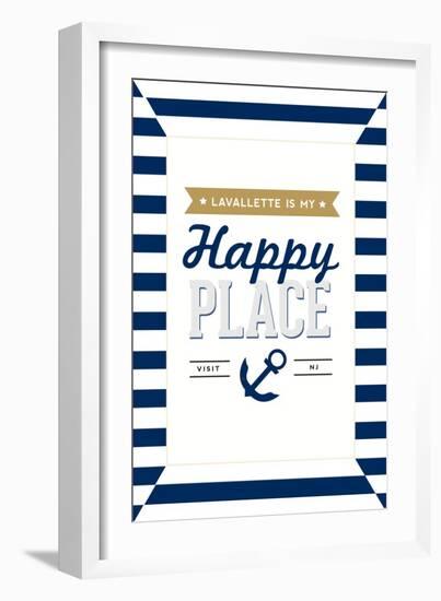 Lavallette, New Jersey - Lavallette Is My Happy Place (#3)-Lantern Press-Framed Art Print