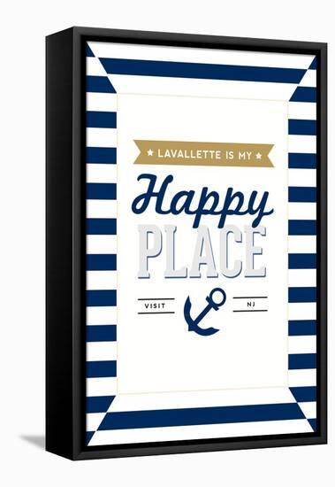 Lavallette, New Jersey - Lavallette Is My Happy Place (#3)-Lantern Press-Framed Stretched Canvas