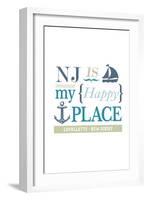 Lavallette, New Jersey - NJ Is My Happy Place (#2)-Lantern Press-Framed Art Print