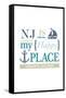 Lavallette, New Jersey - NJ Is My Happy Place (#2)-Lantern Press-Framed Stretched Canvas