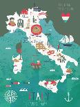 Italy Map Print Design-Lavandaart-Art Print