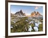 Lavaredo's Three Peaks and Mount Paterno in a Summer's Sunset, Dolomites-ClickAlps-Framed Photographic Print