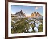 Lavaredo's Three Peaks and Mount Paterno in a Summer's Sunset, Dolomites-ClickAlps-Framed Photographic Print