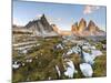 Lavaredo's Three Peaks and Mount Paterno in a Summer's Sunset, Dolomites-ClickAlps-Mounted Photographic Print