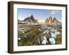 Lavaredo's Three Peaks and Mount Paterno in a Summer's Sunset, Dolomites-ClickAlps-Framed Photographic Print