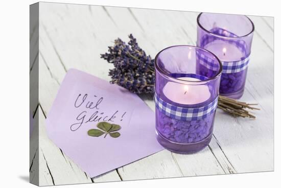 Lavender, Blossoms, Envelope, Four-Leafed Clover, Candles-Andrea Haase-Stretched Canvas