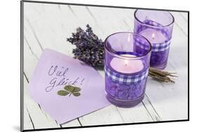 Lavender, Blossoms, Envelope, Four-Leafed Clover, Candles-Andrea Haase-Mounted Photographic Print