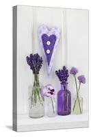 Lavender, Blossoms, Pansies, Chive Blossoms, Heart-Andrea Haase-Stretched Canvas