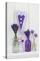 Lavender, Blossoms, Pansies, Chive Blossoms, Heart-Andrea Haase-Stretched Canvas