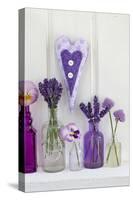 Lavender, Blossoms, Pansies, Chives Blossoms, Heart-Andrea Haase-Stretched Canvas
