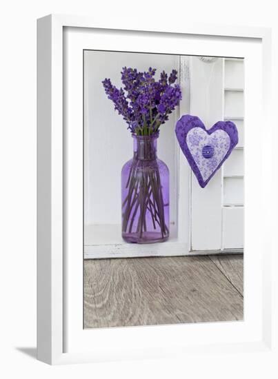 Lavender, Blossoms, Vase, Heart-Andrea Haase-Framed Photographic Print