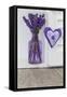 Lavender, Blossoms, Vase, Heart-Andrea Haase-Framed Stretched Canvas