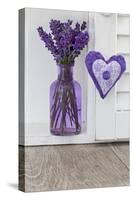 Lavender, Blossoms, Vase, Heart-Andrea Haase-Stretched Canvas