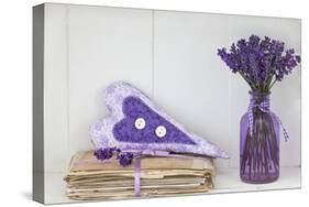 Lavender, Blossoms, Vase, Letters, Heart-Andrea Haase-Stretched Canvas