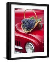 Lavender Bunches Rest on an Old Farm Pickup Truck, Washington, USA-Brent Bergherm-Framed Photographic Print