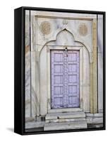 Lavender colored door, Taj Mahal, Agra, India-Adam Jones-Framed Stretched Canvas