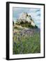 Lavender Field in Front of Ruins of Fortress on a Rock, Les Baux-De-Provence, Bouches-Du-Rhone-null-Framed Photographic Print