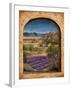 Lavender Fields and Village of Provence-Marilyn Dunlap-Framed Art Print