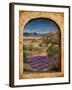 Lavender Fields and Village of Provence-Marilyn Dunlap-Framed Art Print