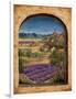 Lavender Fields and Village of Provence-Marilyn Dunlap-Framed Art Print