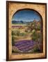 Lavender Fields and Village of Provence-Marilyn Dunlap-Framed Art Print