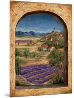 Lavender Fields and Village of Provence-Marilyn Dunlap-Mounted Art Print