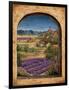 Lavender Fields and Village of Provence-Marilyn Dunlap-Framed Art Print