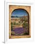 Lavender Fields and Village of Provence-Marilyn Dunlap-Framed Art Print