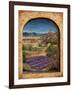 Lavender Fields and Village of Provence-Marilyn Dunlap-Framed Art Print