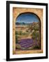 Lavender Fields and Village of Provence-Marilyn Dunlap-Framed Art Print