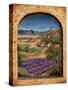 Lavender Fields and Village of Provence-Marilyn Dunlap-Stretched Canvas