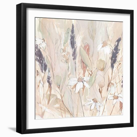 Lavender Flower Field I-Annie Warren-Framed Art Print