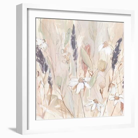 Lavender Flower Field I-Annie Warren-Framed Art Print