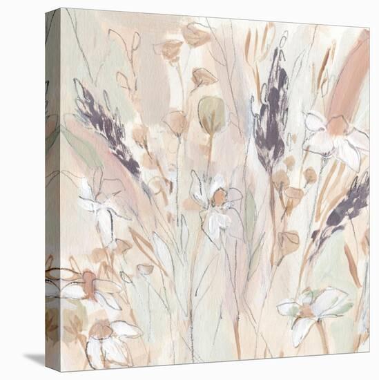 Lavender Flower Field II-Annie Warren-Stretched Canvas