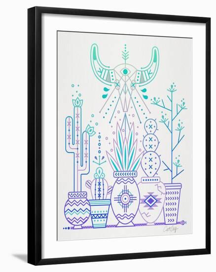 Lavender Santa Fe Garden-Cat Coquillette-Framed Art Print