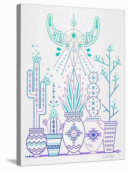 Lavender Santa Fe Garden-Cat Coquillette-Stretched Canvas