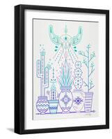 Lavender Santa Fe Garden-Cat Coquillette-Framed Art Print