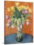 Lavender Tulips and Jonquils-William James Glackens-Stretched Canvas