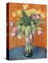 Lavender Tulips and Jonquils-William James Glackens-Stretched Canvas