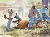 Digging/Boys at Work-LaVere Hutchings-Giclee Print