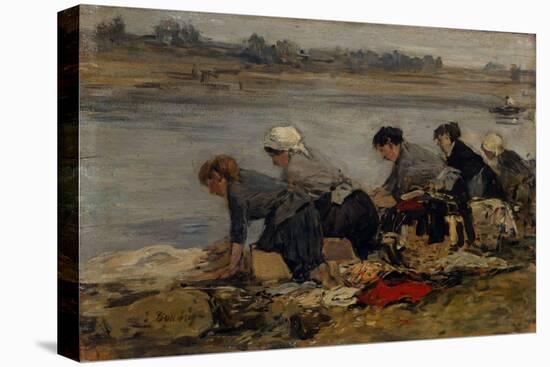 Laveuses au Bord de la Toucques,c.1885-90-Eugène Boudin-Stretched Canvas