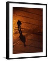 Law Enforcement Officer Patrols before the Opening Ceremony for the Vancouver 2010 Olympics-null-Framed Photographic Print