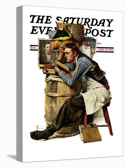 "Law Student" Saturday Evening Post Cover, February 19,1927-Norman Rockwell-Stretched Canvas
