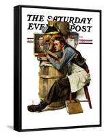 "Law Student" Saturday Evening Post Cover, February 19,1927-Norman Rockwell-Framed Stretched Canvas