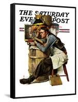 "Law Student" Saturday Evening Post Cover, February 19,1927-Norman Rockwell-Framed Stretched Canvas